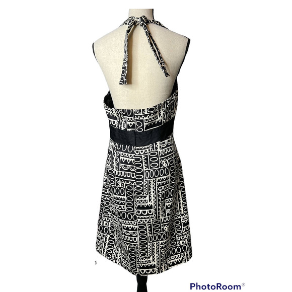 Jones New York Dress with Halter Neckline in Black and White Print Size 12 - Picture 3 of 6